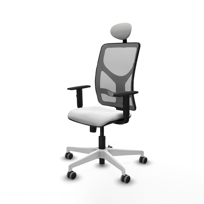 PIQUERAS Y CRESPO Silla de oficina Motilla con mecanismo Sincro, Blanco y Gris
