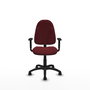 Silla de oficina Algarra con mecanismo Contacto permanente básico tapizada con Similpiel color Granate. Equipada con Base poliamida negra, Brazos 1D y Ruedas de nailon 50 mm