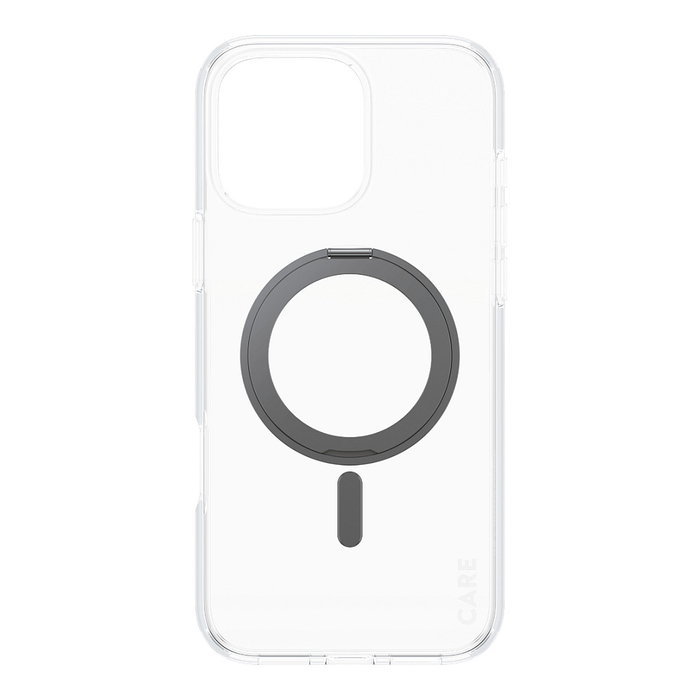 PanzerGlass CARE Feature Case Transparente con Soporte Negro y MagSafe para iPhone 16 Pro Max