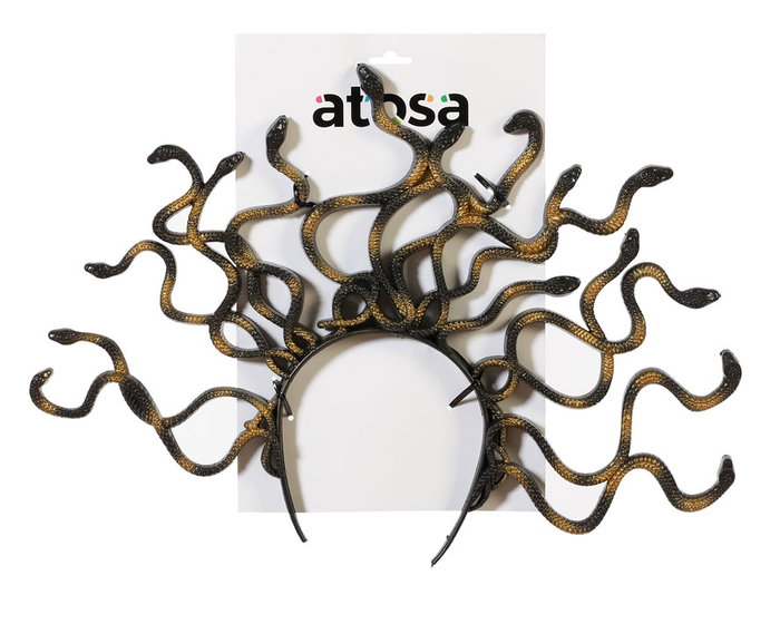 Diadema de serpientes en negro y dorado para Medusa Diadema de serpientes en negro y dorado para Medusa