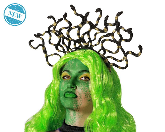 Diadema de serpientes en negro y dorado para Medusa Diadema de serpientes en negro y dorado para Medusa