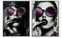 DKD Home Decor Cuadro Lienzo Chica Gafas Surtido de 2 Unidades 60x80 cm