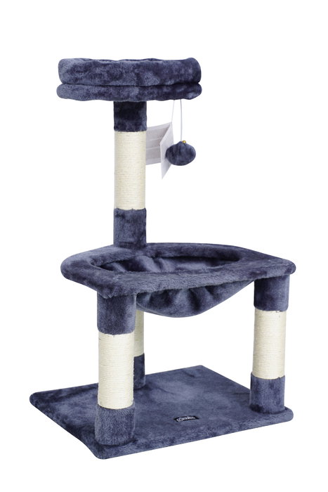 Juba Rascador y Centro de Juego para Gatos con Varios Postes, Zonas de Descanso y Pelota de Entretenimiento, Modelo Moderno y Acogedor Juba Rascador y Centro de Juego para Gatos con Varios Postes, Zonas de Descanso y Pelota de Entretenimiento, Modelo Moderno y Acogedor