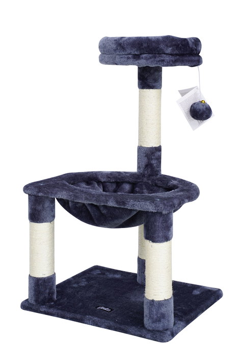 Juba Rascador y Centro de Juego para Gatos con Varios Postes, Zonas de Descanso y Pelota de Entretenimiento, Modelo Moderno y Acogedor Juba Rascador y Centro de Juego para Gatos con Varios Postes, Zonas de Descanso y Pelota de Entretenimiento, Modelo Moderno y Acogedor