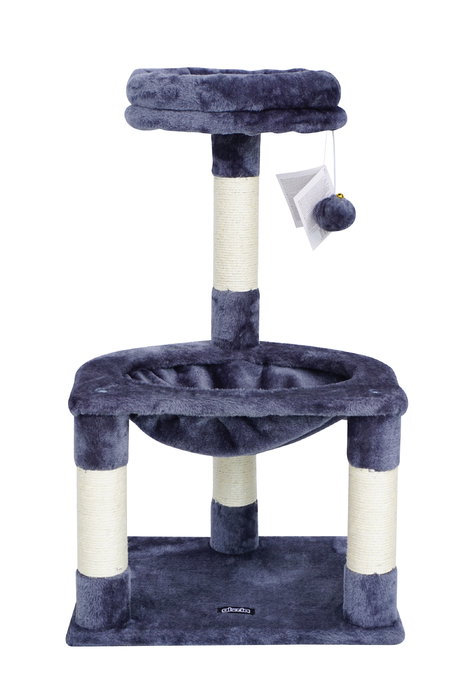 Juba Rascador y Centro de Juego para Gatos con Varios Postes, Zonas de Descanso y Pelota de Entretenimiento, Modelo Moderno y Acogedor Juba Rascador y Centro de Juego para Gatos con Varios Postes, Zonas de Descanso y Pelota de Entretenimiento, Modelo Moderno y Acogedor