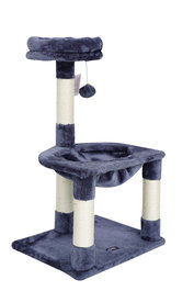 Juba Rascador y Centro de Juego para Gatos con Varios Postes, Zonas de Descanso y Pelota de Entretenimiento, Modelo Moderno y Acogedor