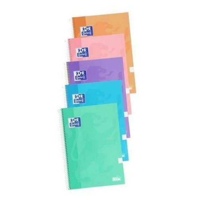 Oxford Pack 4+1 Cuadernos Write&Erase Folio 80H 4x4mm Tapas Extraduras Colores Pastel Surtidos