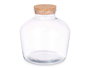 Giftdecor Jarron Ancho con Tapon de Corcho Transparente y Natural Vidrio y Corcho 24x25x24 cm