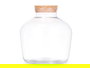 Giftdecor Jarron Ancho con Tapon de Corcho Transparente y Natural Vidrio y Corcho 24x25x24 cm