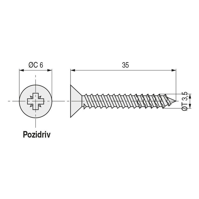 Spax Tornillo Universal Cabeza Plana 3,5x35mm Caja 1000 unidades