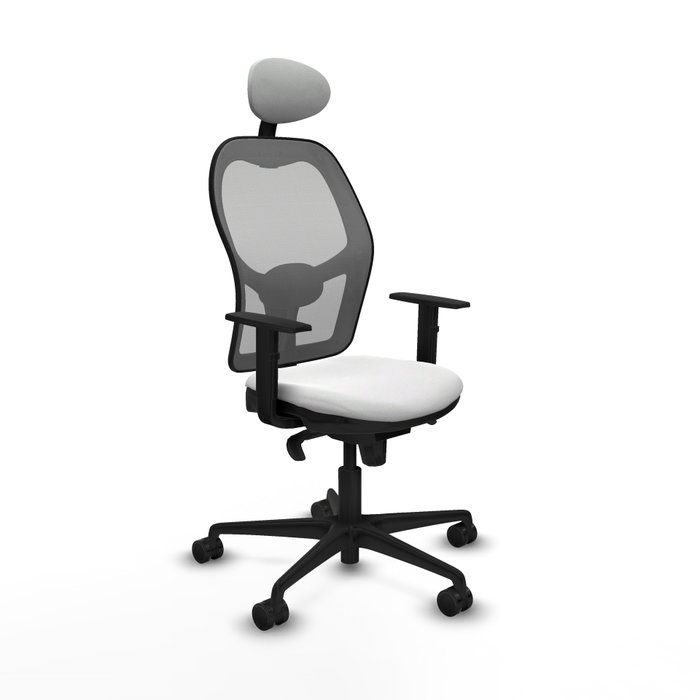 PIQUERAS Y CRESPO Silla de oficina Jorquera con mecanismo Sincro, Blanco y Gris PIQUERAS Y CRESPO Silla de oficina Jorquera con mecanismo Sincro, Blanco y Gris
