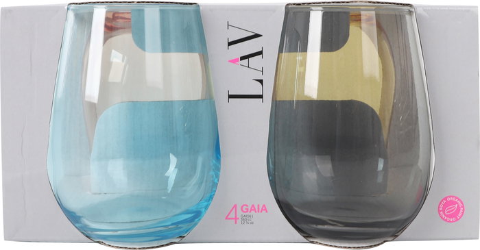 LAV Set de 4 Vasos 360 cc - Colección Gaia - Vasos de 6.5x8x10 cm (6 Cajas)