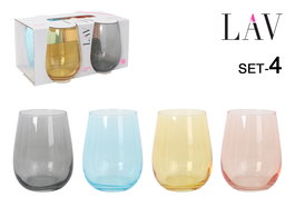 LAV Set de 4 Vasos 360 cc - Colección Gaia - Vasos de 6.5x8x10 cm (6 Cajas)
