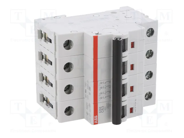 ABB S200 Interruptor magnetotérmico 4 polos 63A 6kA ABB S200 Interruptor magnetotérmico 4 polos 63A 6kA