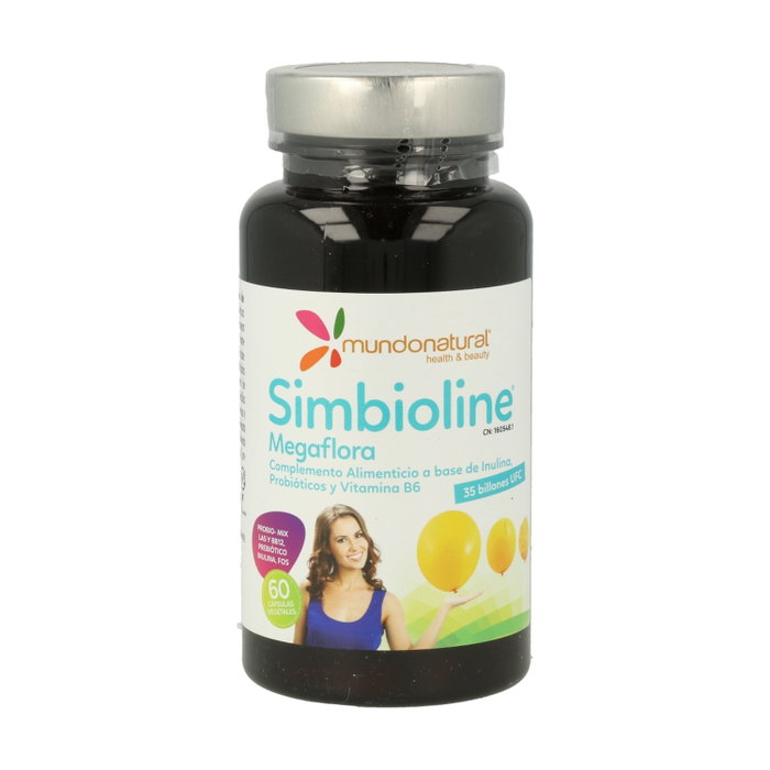 Mundonatural Simbioline Megaflora 60 cápsulas Complemento Alimenticio con Inulina Probióticos y Vitamina B6