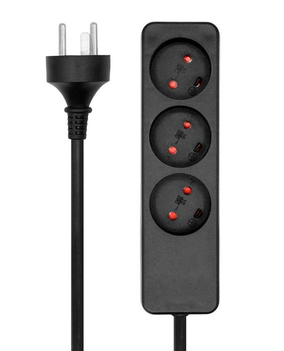 ProXtend Regleta de 3 tomas 7M EDB enchufe, negra