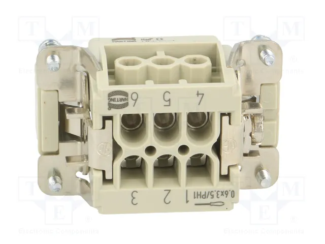 HARTING Han® Ex Plantilla de Contacto Macho 6+PE HARTING Han® Ex Plantilla de Contacto Macho 6+PE
