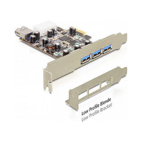 DeLOCK 89281 Tarjeta PCI Express x1 con 4 Puertos USB 3.0 Tipo A (3 Externos + 1 Interno) USB 3.2 Gen 1 para Windows y Linux DeLOCK 89281 Tarjeta PCI Express x1 con 4 Puertos USB 3.0 Tipo A (3 Externos + 1 Interno) USB 3.2 Gen 1 para Windows y Linux