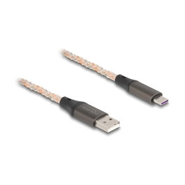 DeLOCK Cable USB 2.0 Tipo-A a USB Type-C con Iluminación RGB, 1 m
