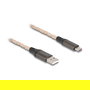 DeLOCK Cable USB 2.0 Tipo-A a USB-C con Iluminación RGB, 1 metro, Transparente, 480 Mbit/s - Referencia DELOCK