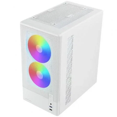 Mars Gaming MC-ONYX Caja Gaming Minitorre MicroATX Blanca, Frontal Mesh, Cristal Templado, Incluye 3 Ventiladores ARGB, GPU 292mm