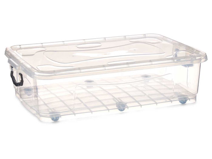 Kipit Bajo Cama Transparente 40L con 6 Ruedas - 72.2 x 46.5 x 20 cm (Set de 6)
