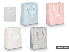 Pincello Bolsa Asa Relieve Surtidos Col Liso 23 cm x 18 cm x 10 cm (Set de 48)