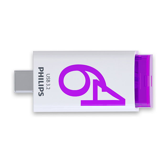 Philips Click Series Gen 1 USB-C 64GB USB 3.2 Gen 1 Memoria Stick Violeta Blanco