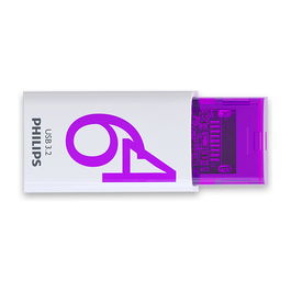 Philips Click Series Gen 1 USB-C 64GB USB 3.2 Gen 1 Memoria Stick Violeta Blanco