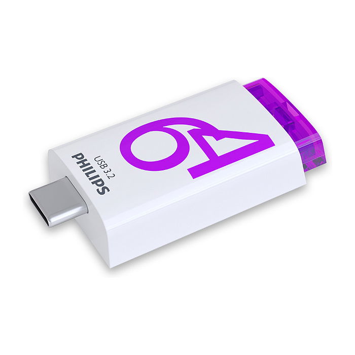 Philips Click Series Gen 1 USB-C 64GB USB 3.2 Gen 1 Memoria Stick Violeta Blanco