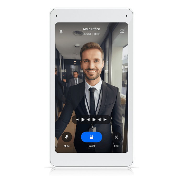 Ubiquiti Intercom Viewer - Pantalla táctil de 5" (12.7 cm) para pared, Blanco, Vidrio/Policarbonato, Resolución 720x1280, PoE, Micrófono y Altavoces incorporados Ubiquiti Intercom Viewer - Pantalla táctil de 5" (12.7 cm) para pared, Blanco, Vidrio/Policarbonato, Resolución 720x1280, PoE, Micrófono y Altavoces incorporados