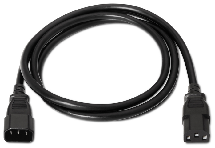 Aisens Cable de Alimentación CPU C13 Hembra a C14 Macho Negro 1,5m