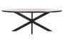 DKD Home Decor Mesa de Comedor de Metal y Mango Natural y Negro