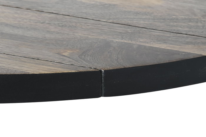 DKD Home Decor Mesa de Comedor de Metal y Mango Natural y Negro