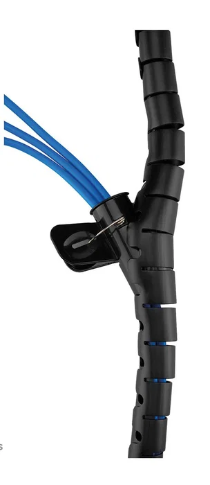 Neomounts ADS06-,142BL Organizador de cables para escritorio, tubo espiral pasacables negro de plástico, diámetro 25 mm