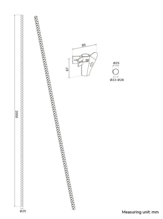 Neomounts ADS06-,142BL Organizador de cables para escritorio, tubo espiral pasacables negro de plástico, diámetro 25 mm
