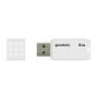 Goodram Memoria USB 2.0 8 GB UME2 - Unidad de almacenamiento flash blanca, compacta y plug & play