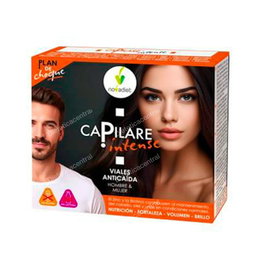 Novadiet Capilare Intense 10 Viales - Suplemento Anticaída con Biotina, Zinc y Colágeno para Cabello, Piel y Uñas - Sin Gluten ni Lactosa