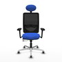 PIQUERAS Y CRESPO Silla de oficina Zulema con mecanismo Sincro/Traslack, Azul y Negro