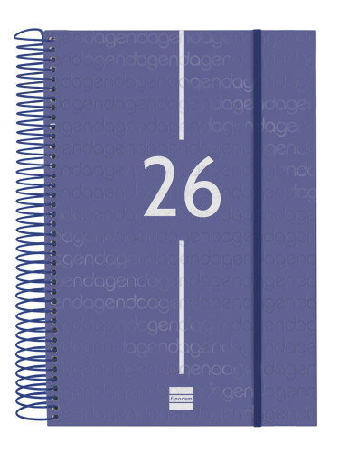 Finocam Agenda E11 742071026 2026 Día Página Espiral Azul 165x242mm Español