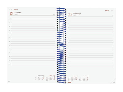 Finocam Agenda E11 742071026 2026 Día Página Espiral Azul 165x242mm Español