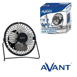 Avant Ventilador USB 4 Pulgadas (10 cm) 3W Negro - Para Ordenador y Escritorio