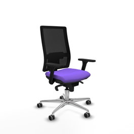 PIQUERAS Y CRESPO Silla de oficina Horna Lila y Negro con Brazos 3D