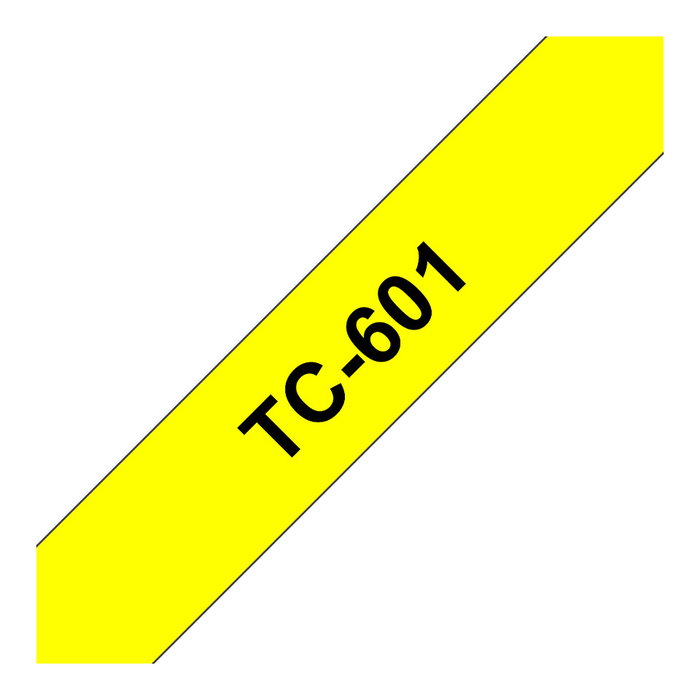 Brother Cinta Rotuladora Laminada TC-601 12mm Negro sobre Amarillo, 7,7m Brother Cinta Rotuladora Laminada TC-601 12mm Negro sobre Amarillo, 7,7m