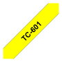 Brother Cinta Rotuladora Laminada TC-601 12mm Negro sobre Amarillo, 7,7m