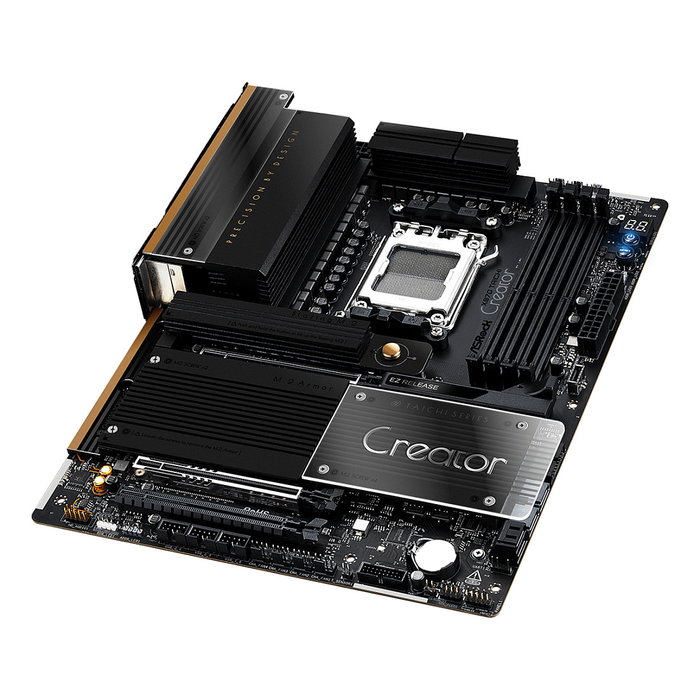 ASRock X870 Taichi Creator AMD X870 Socket AM5 ATX - Placa Base Wi-Fi 7, Bluetooth 5.4, DDR5 hasta 8000 MHz, 256 GB, 2x USB4, 10Gb Ethernet, M.2, SATA
