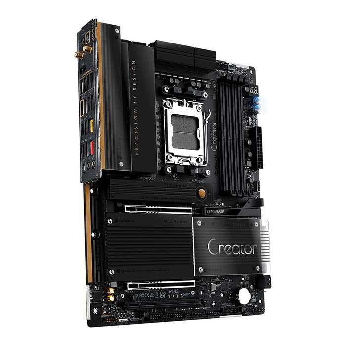ASRock X870 Taichi Creator AMD X870 Socket AM5 ATX - Placa Base Wi-Fi 7, Bluetooth 5.4, DDR5 hasta 8000 MHz, 256 GB, 2x USB4, 10Gb Ethernet, M.2, SATA