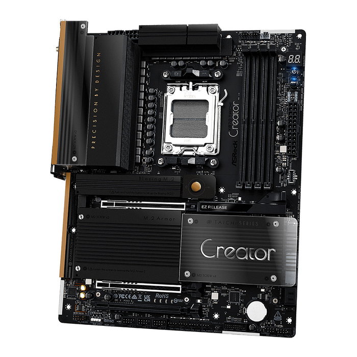 ASRock X870 Taichi Creator AMD X870 Socket AM5 ATX - Placa Base Wi-Fi 7, Bluetooth 5.4, DDR5 hasta 8000 MHz, 256 GB, 2x USB4, 10Gb Ethernet, M.2, SATA