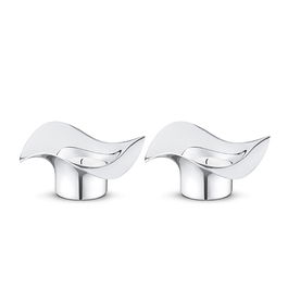 Georg Jensen Set 2 Portavelas Cobra Acero Inoxidable Altura 4,9 cm