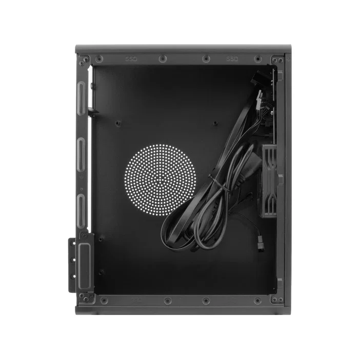 Coolbox COO-PCT100-0 Caja de PC Micro ATX Slimline Negra, con Puerto USB-C 3.2 Gen1, Soporte para 4 Unidades SSD 2.5", Compatible con Fuentes TFX y Tarjetas Low-Profile